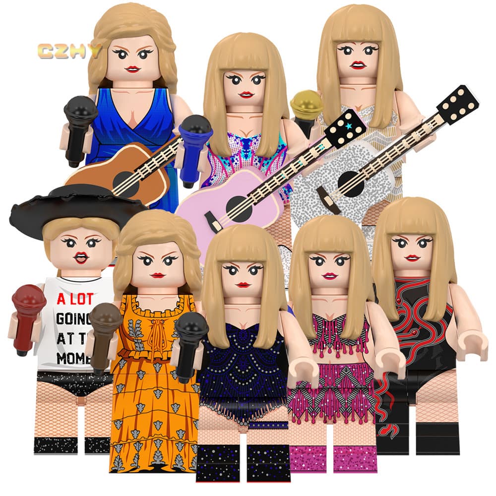 Super Estrela Famoso Cantor Pop Taylor Swift Ed Sheeran Daft Punk Blocos De Construção Figura Brinquedos