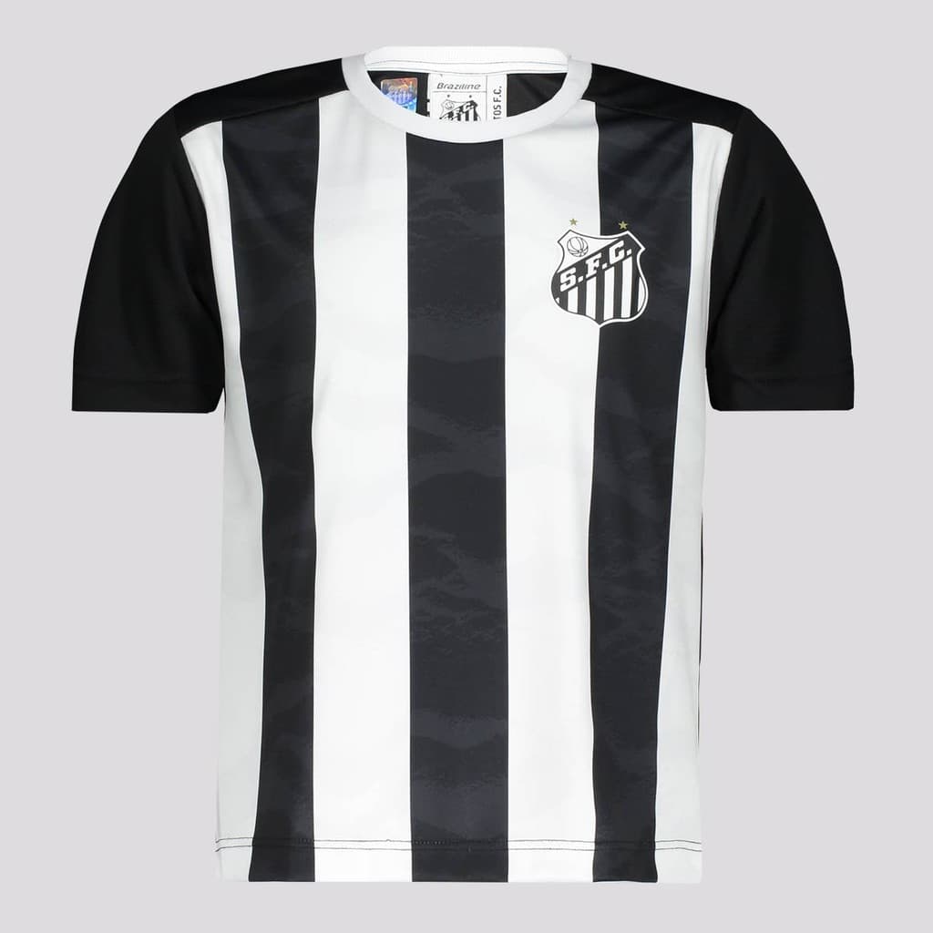 Camisa Santos Matriz Infantil Preta e Branca