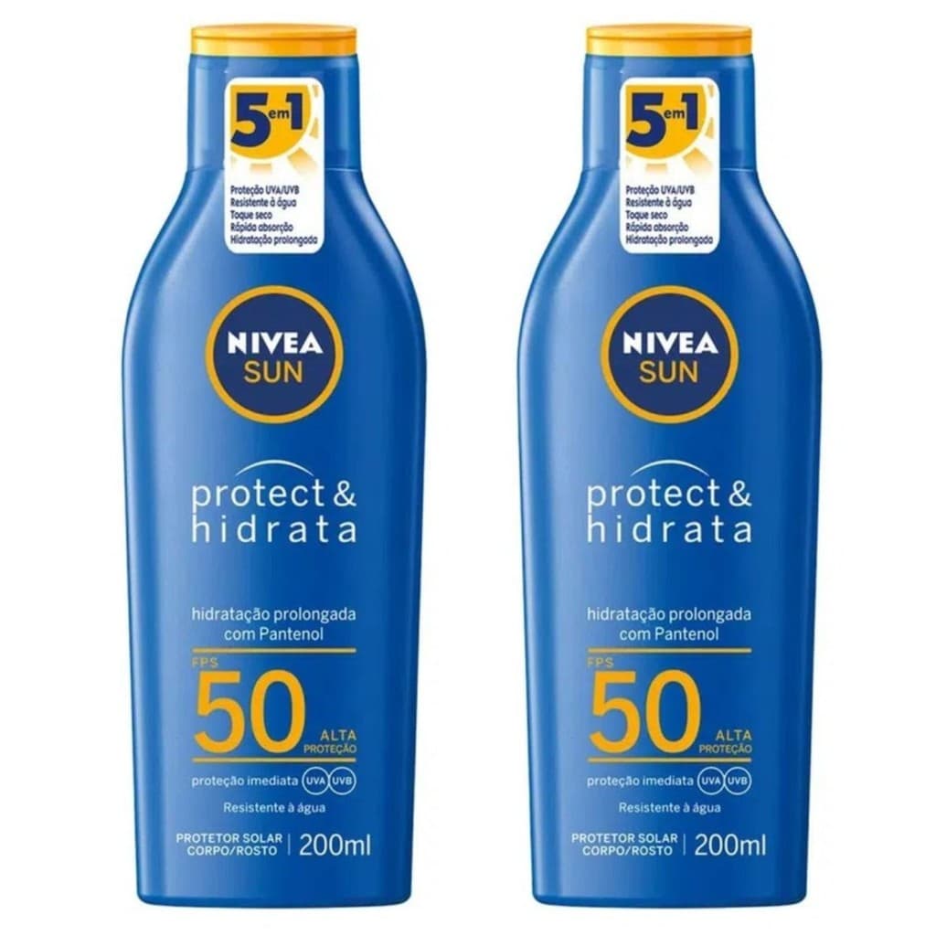 Kit 2 Protetores Solar Nivea Sun FPS50 com Pantenol 200ml
