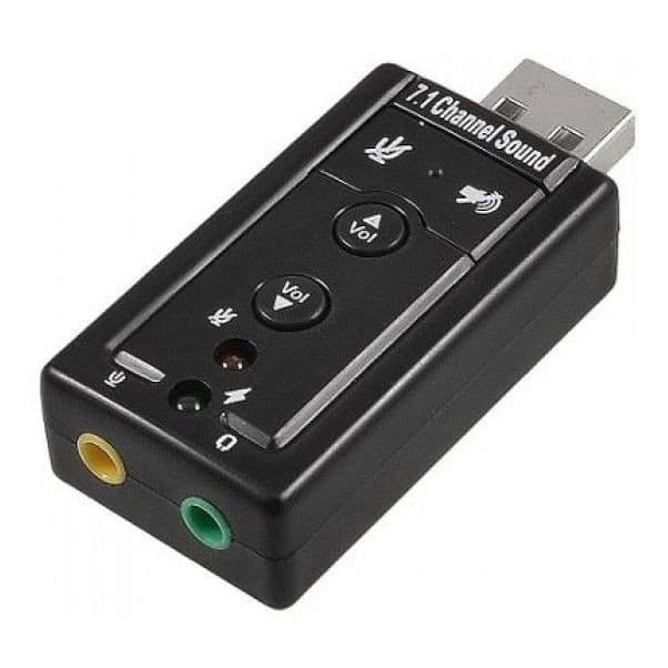 Adaptador de Áudio USB Placa De Som 7.1 Entrada P2 Fone E Microfone