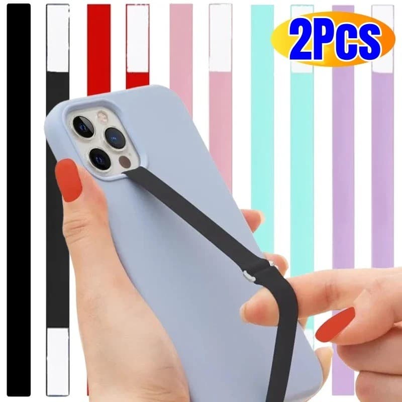 2 Unidades De Alças Elásticas De Silicone Para Telefone-Pulseira De Portátil Anti-Perda Smartphones Queda Capa Punho De 