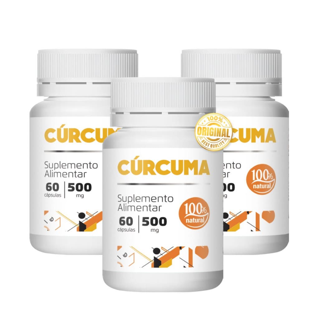 3x Cúrcuma Longa  60 Cápsulas 500mg  Envio Imediato