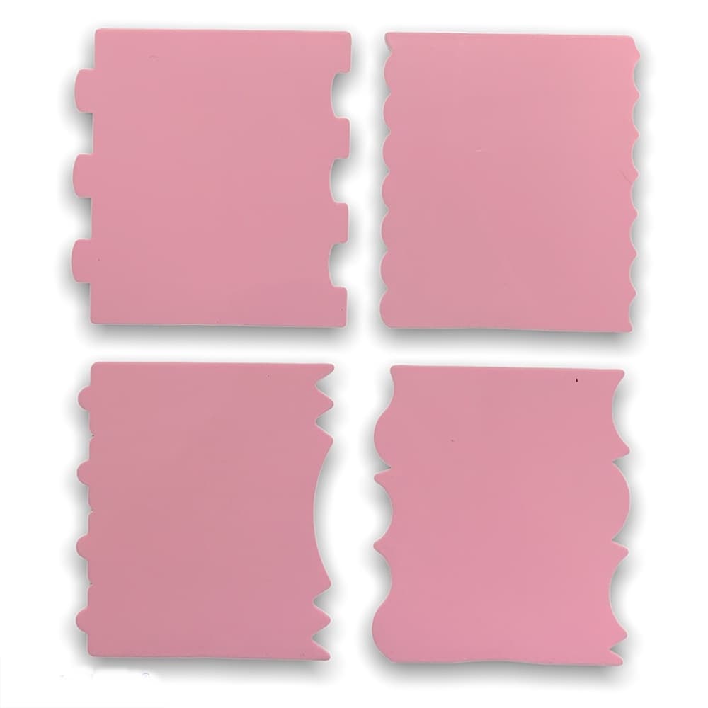 KIT MINI ESPATULAS DECORATIVAS COM 4 PECAS - ROSA