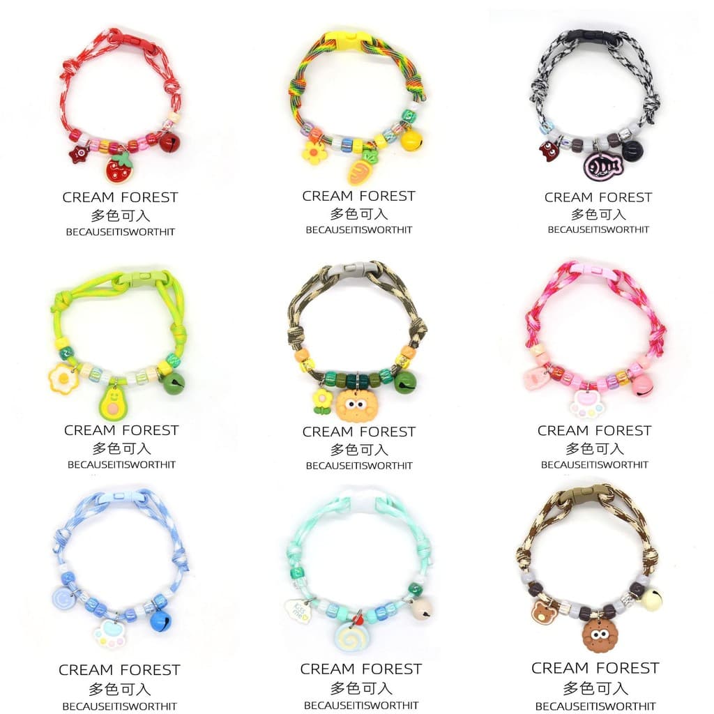 Coleiras Para Cães E Gatos , Colares , Anéis De Pescoço , Sinos , Pegadas Fofas Simples , Ajustáveis Coloridas