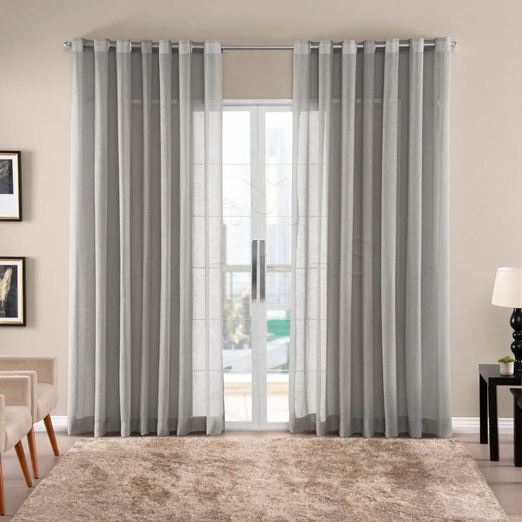 cortina gaze Linho Voil Rustico 6 metros corta varão simples Para janela de Sala Quarto apartamento