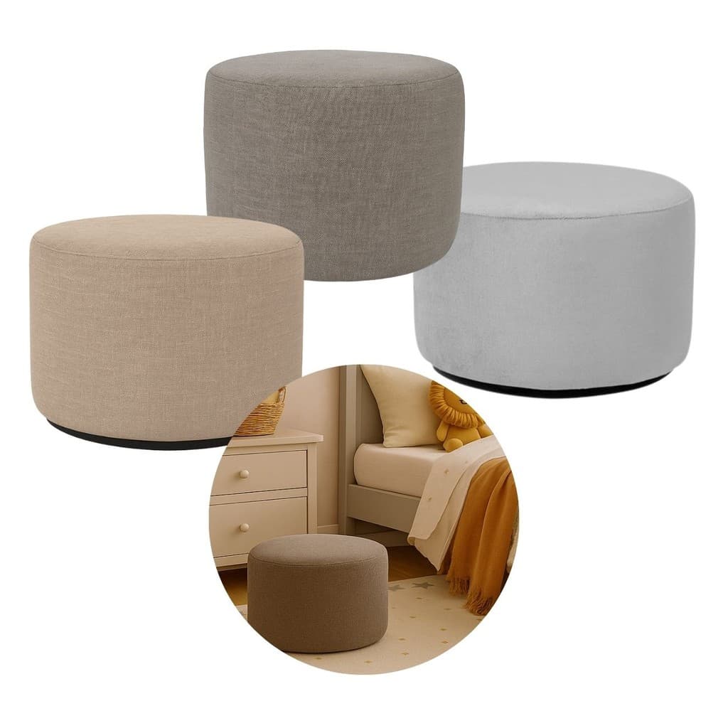 Puff Banquinho Decorativo Redondo Infantil