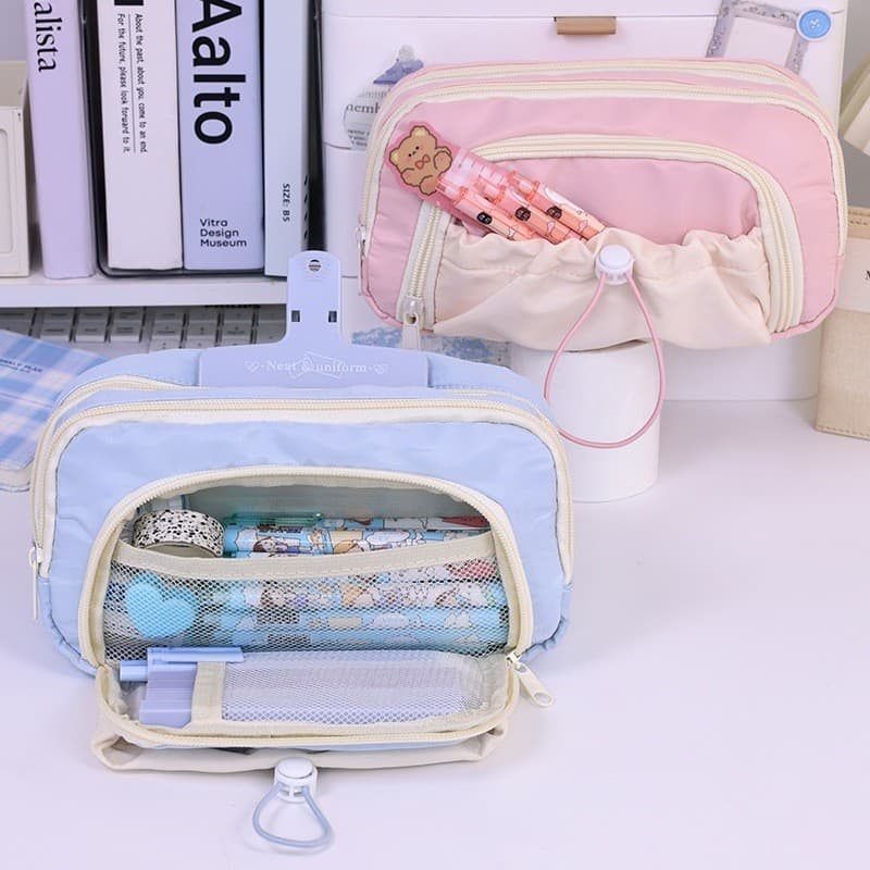 Estojo De Lápis Caneta Esferográfica De Papelaria Bolsa De Armazenamento Portátil Grande Capacidade Estudantes De VoltaQ