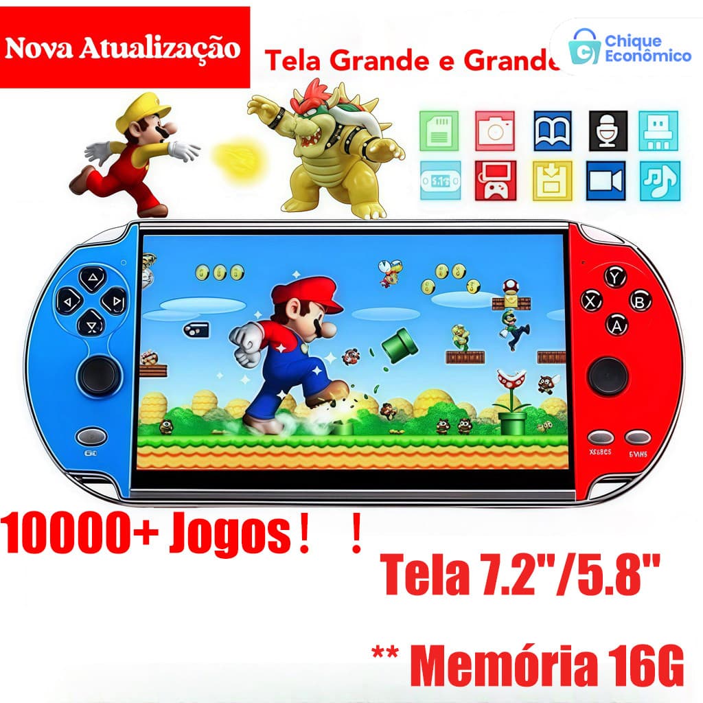 Console de Mão Memoria Expansivel 2026 Videogame Portatil Tela 5.8 /5.5 10000 Jogos Retro 16GB