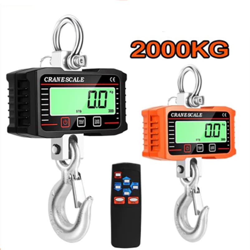 Balança Eletrônica Industrial 2000kg Lcd Portátil Com Gancho Guindaste De Gancho Eletrônico Portátil
