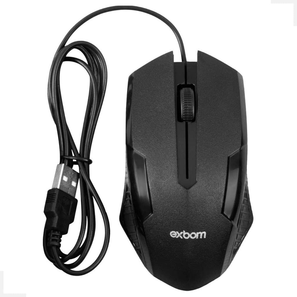 Mouse Grande Ergonômico C/ Fio Usb Óptico 1200Dpi Ambidestro