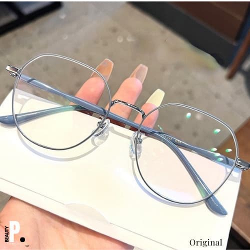 Óculos De Grau Feminino Femininos Retos Ornamento Polvo Dispersão Transparente Filtro anti-Radiação Luz Azul Elegante