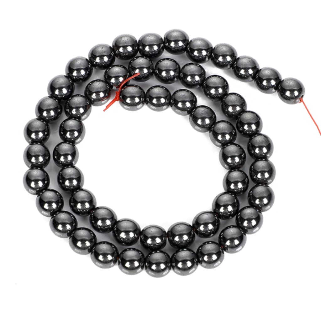 Fio de Hematita 8mm Aprox 50 Contas Pedra Natural Artesanato