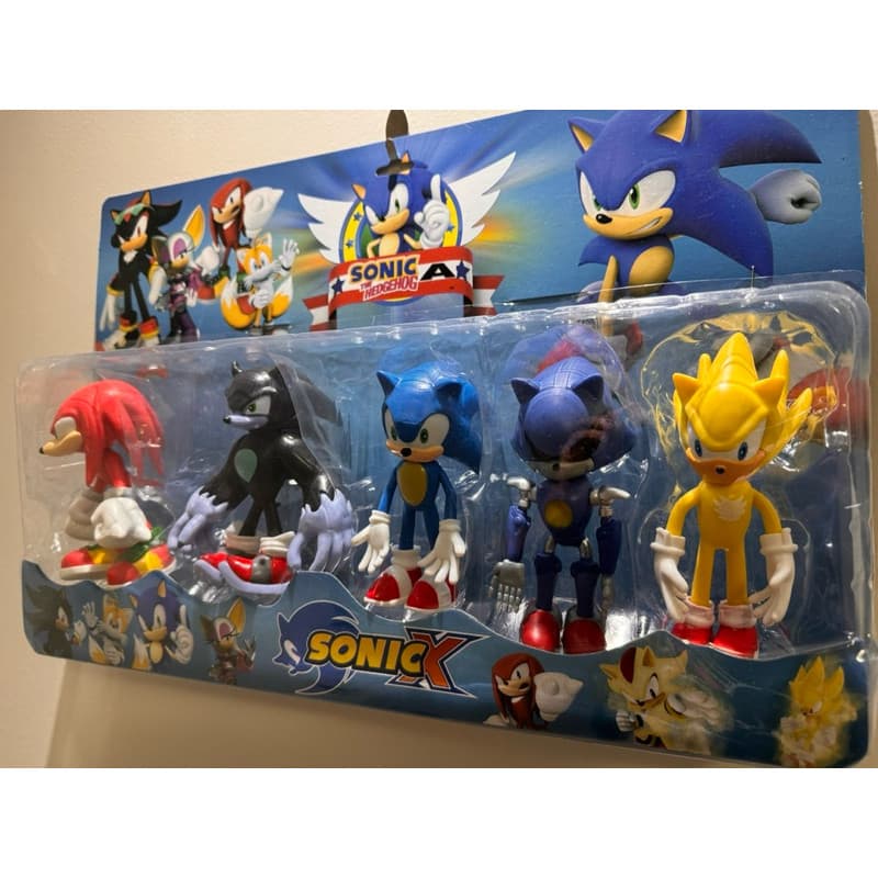 Kit Cartelado Sonic completo 5 bonecos Grandes 15 cm infantil articulado Alta Qualidade Envio Imediato