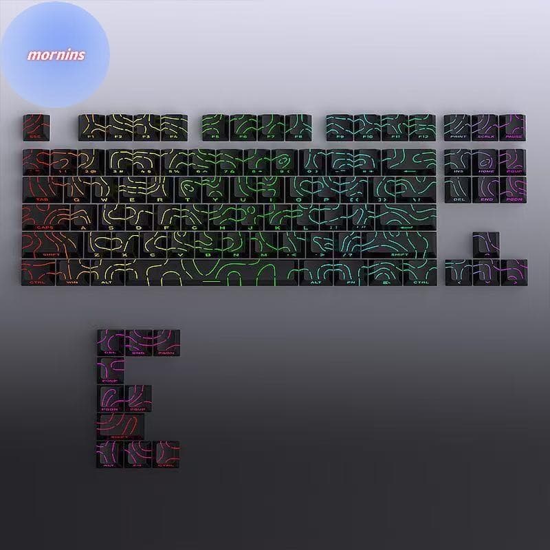 MORNIN Keycaps Versão 4.0 Brilho Através De 97 Teclas PBT Perfil Impressão Lateral Retroiluminado Para MX Gamer Teclado 