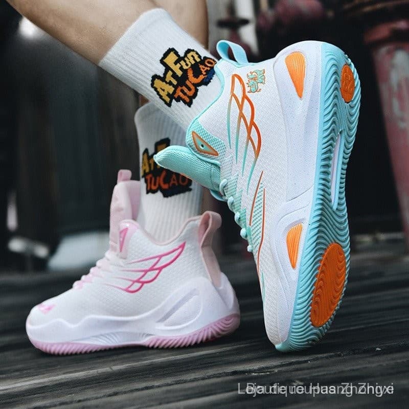 Tênis de Basquete Tamanho Grande para Estudantes do Ensino Médio, Tênis Antiderrapantes 36-45 QGPN YGKV