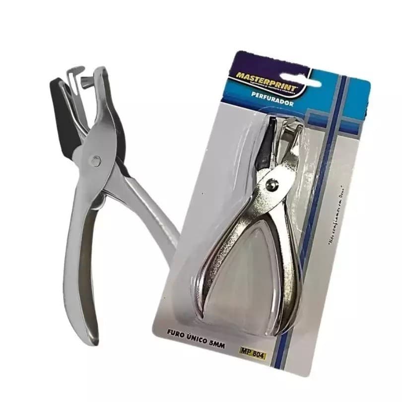 Perfurador Furador de Papel Alicate 1 Furo em Metal Aço Resistente MasterPrint