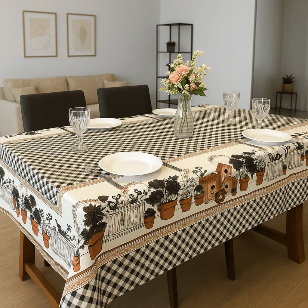 Toalha de Mesa Retangular Oxford Poliéster Lisa Estampada Lavável 4 6 8 10 12 Lugares Cozinha Jantar Luxo Moderna