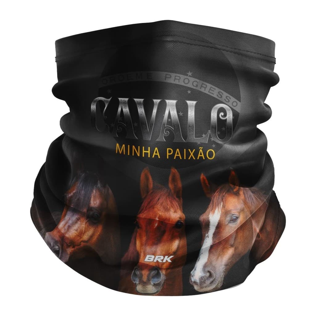 Bandana Agro Preta Tubeneck Buff Brk Cavalo Minha Paixão Cavalgada Proteção Térmica Uv50+