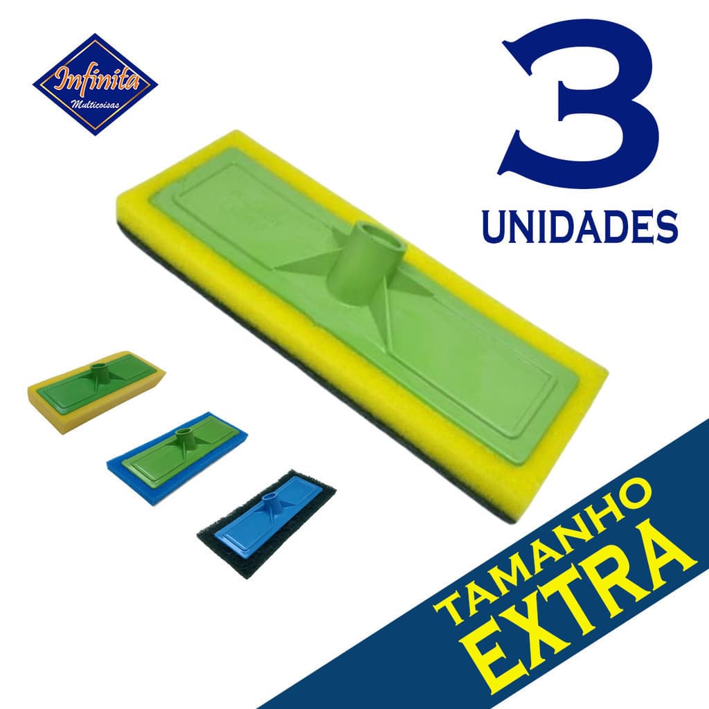 kit 1 a 3 Lava piso mop esfregão limpeza banheiro vidro piscina porcelanato