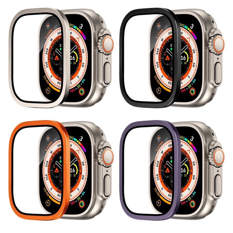 Lua cheia Película Metal Apple Watch 8 9 Series Watch Ultra 49mm Protetor de tela Anel externo reforçado com metal