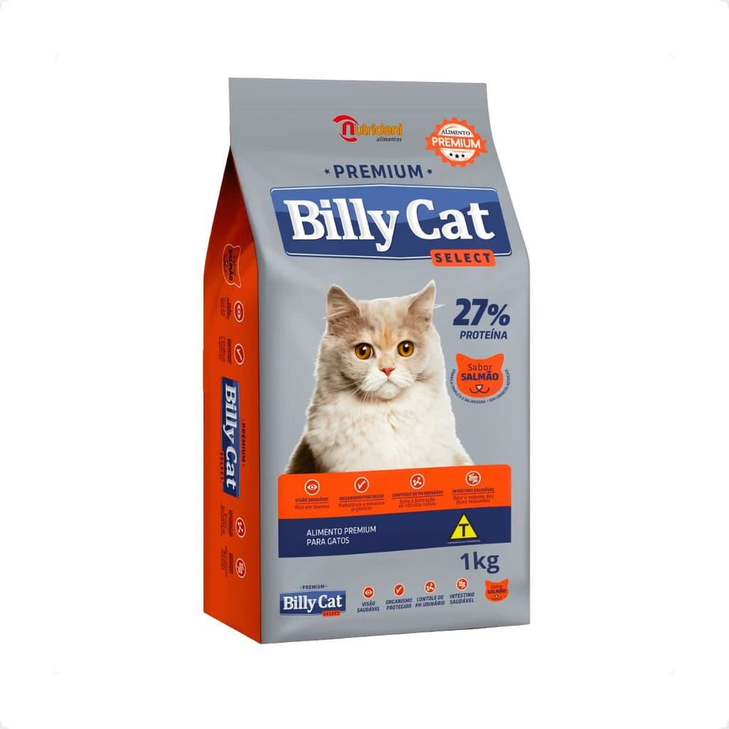 Ração Billy Cat Select Gatos Adultos Salmão - 1Kg