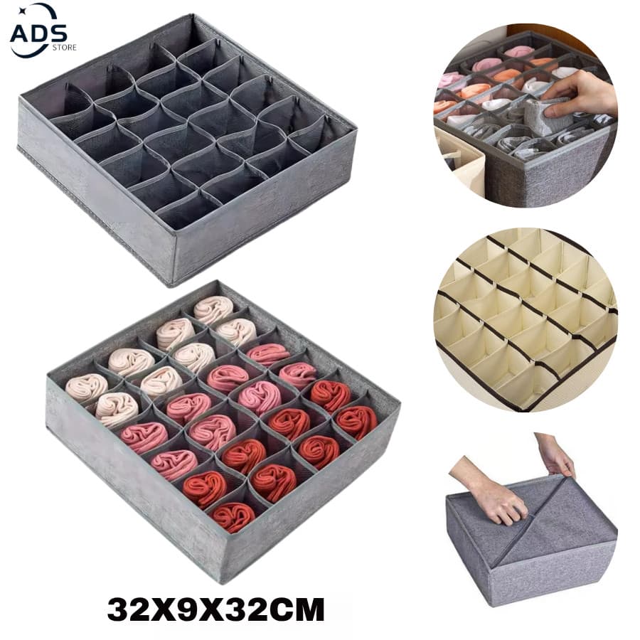 Colméia Organizador Dobrável 24 Compartimentos para Roupas Íntimas Meias Cuecas Calcinhas Lingerie Armários Gavetas