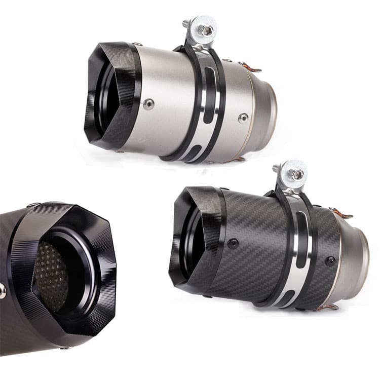 Silenciador De Tubo De Escape De Fibra De Carbono Real 51mm 60mm Ponta AR Universal Ekzos