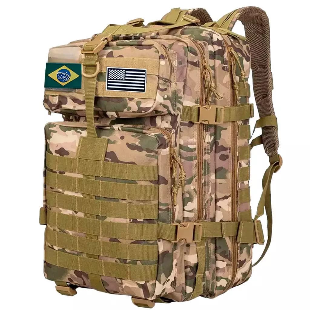 Mochila Tática Camping Militar 50 Litros Resistente A Água W03 MM.Loja