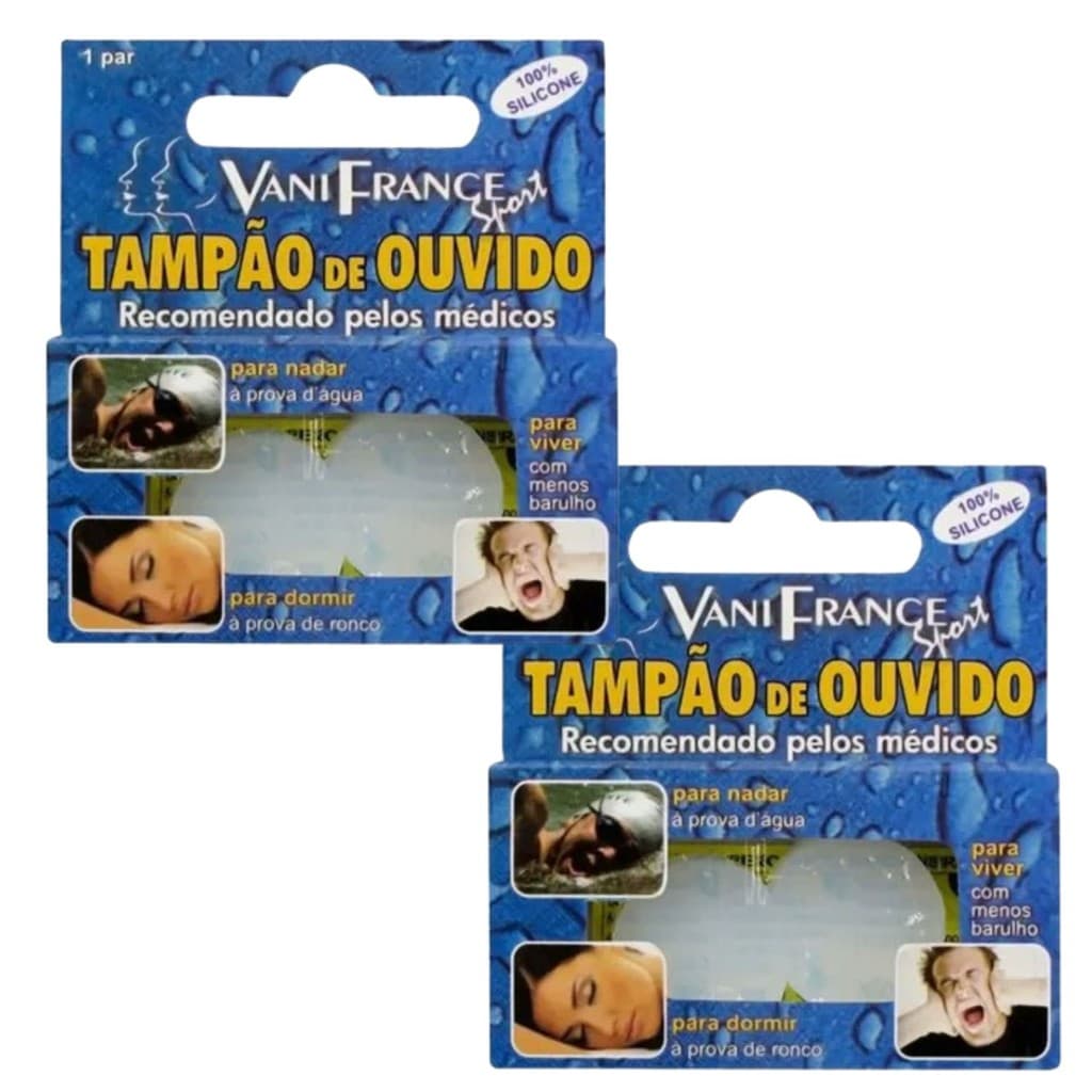 Kit 2 Protetor Tampão De Ouvido 100% Silicone - Vani France