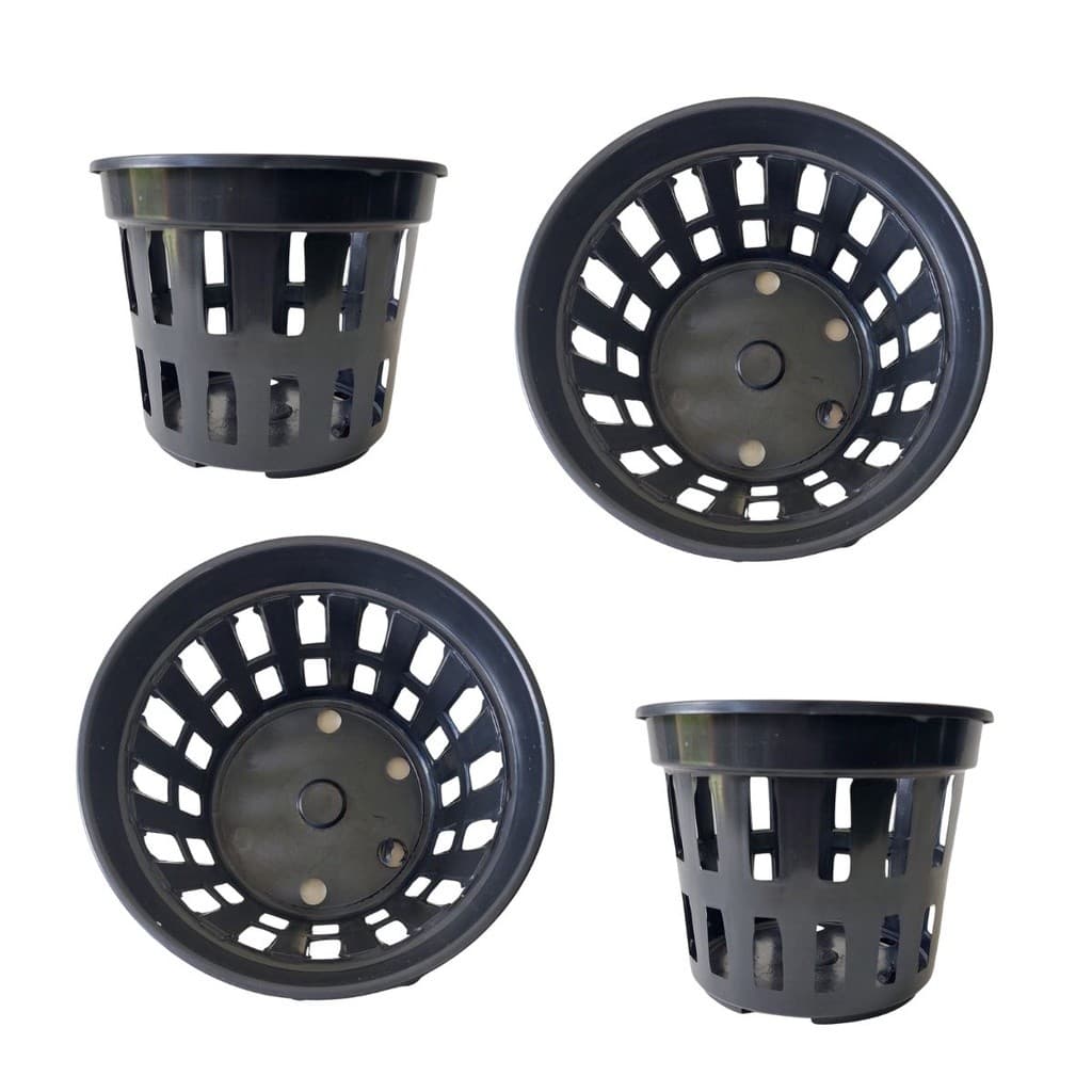 Kit 10 Vasos Vazado Para Plantar Plantas E Orquídeas Samambaias Pote Furinhos Vs 15 Plástico Preto Decoração Ambientes Jardins