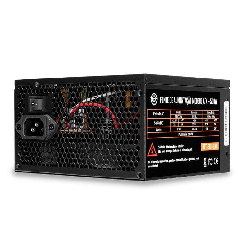 Fonte TGT Enfield, 500W, ATX Bivolt, Preto, TGT-EFD-OEM