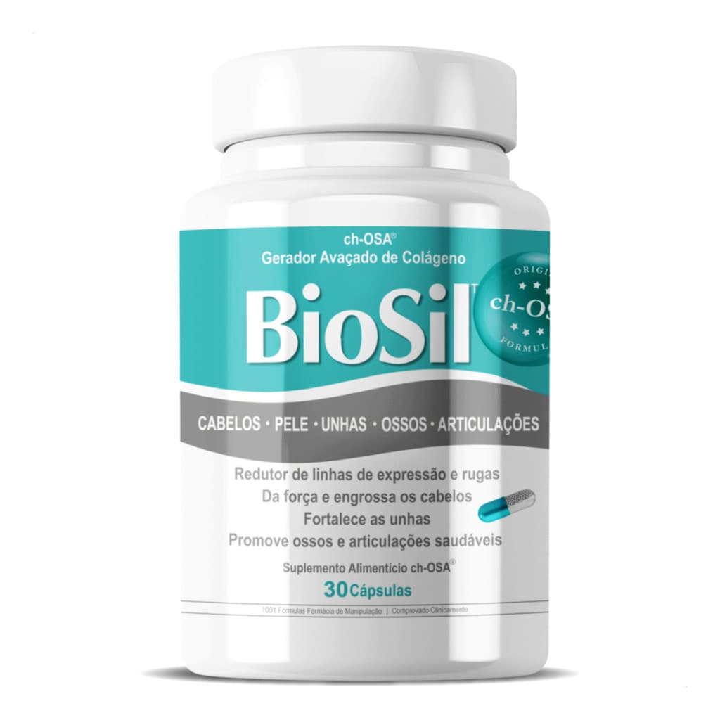 BIOSIL 30 CAPSULAS Cabelo Pele Unhas Ossos e Articulações Silício Organico