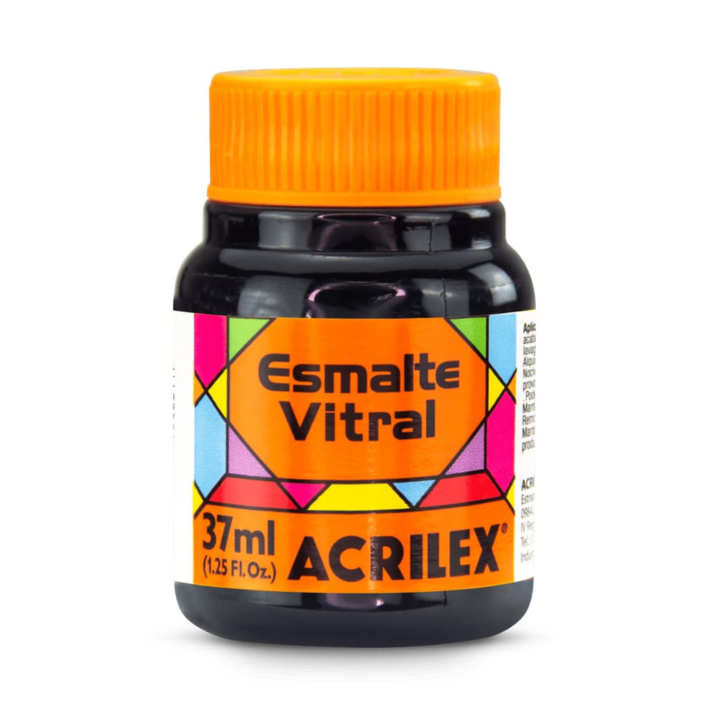 ESMALTE VITRAL ACRILEX 37ML 520 PRETO