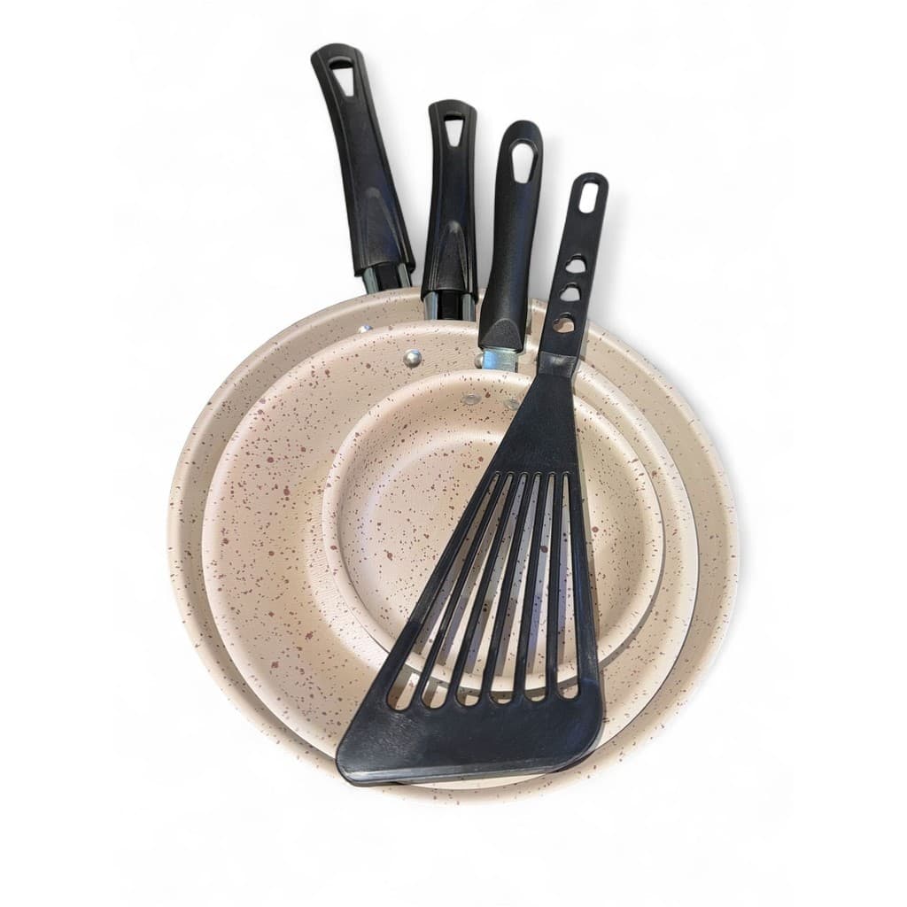 Kit de Frigideira Teflon Antiaderente granito 3 Peças com Frigi-Ovo Conjunto de Frigideira Teflon