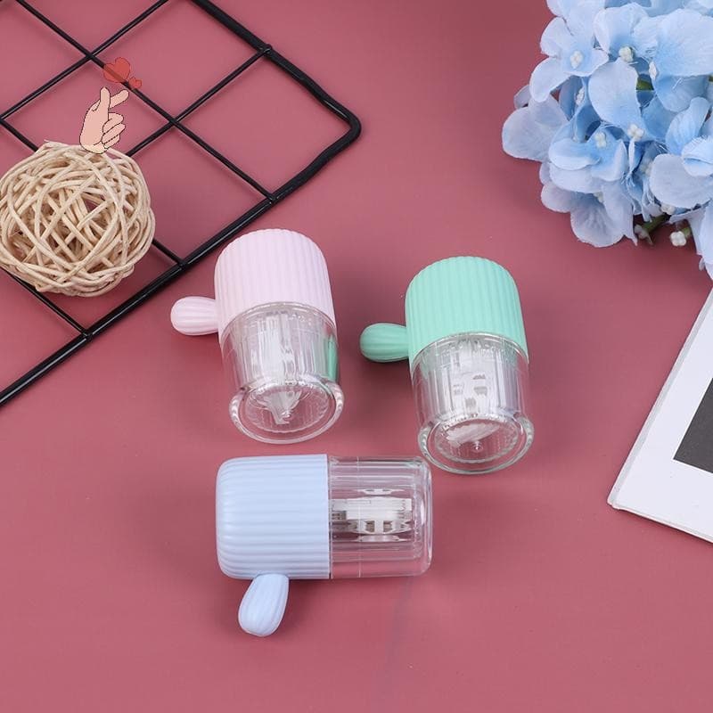 [PEBR] 1X Caixa De Limpeza De Lentes De Contato Portátil Rotação Manual Lavadora Viagem [fa]