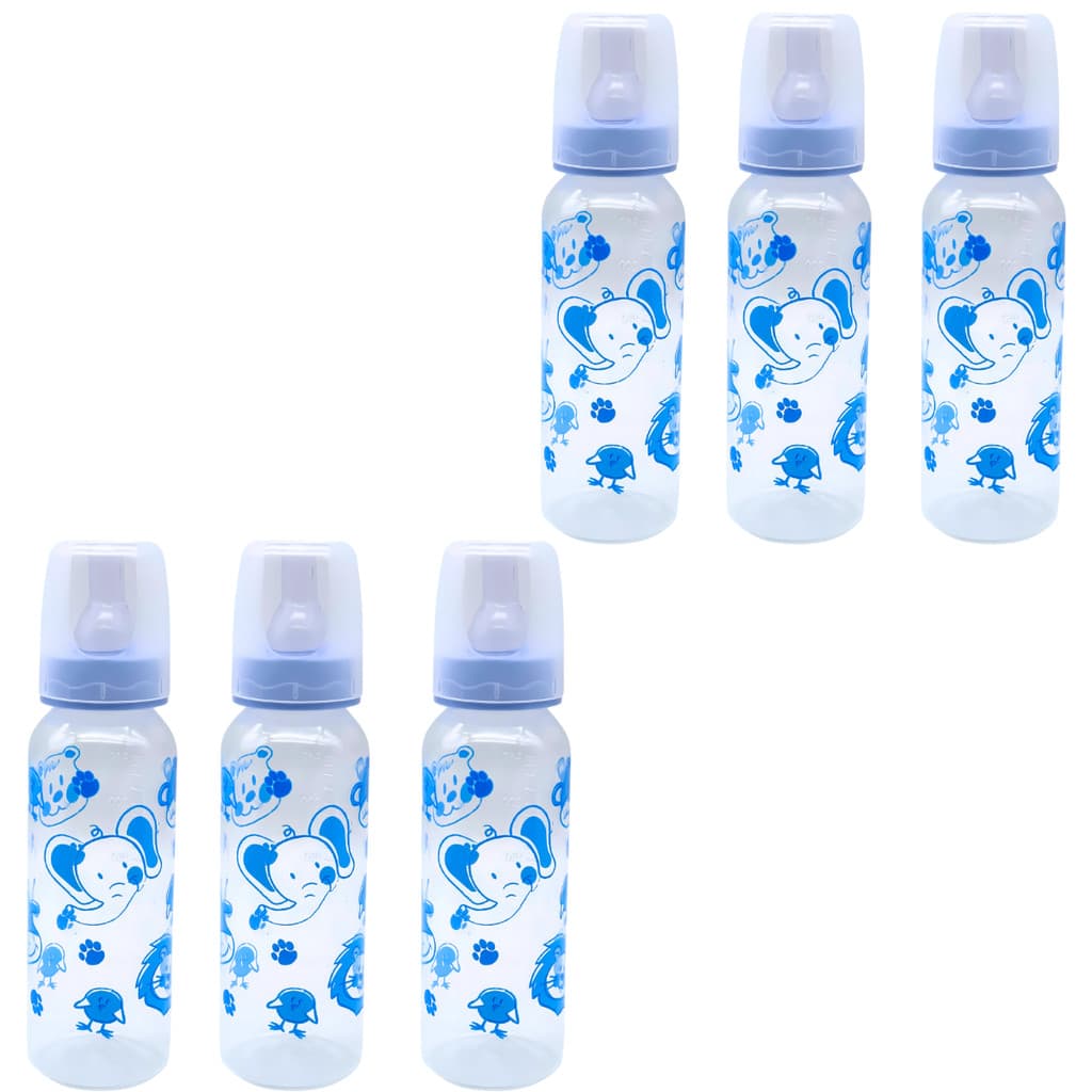 6 Mamadeiras Atacado Anplas 240ml Bico Redondo