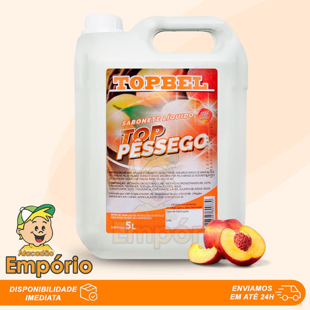 Sabonete Líquido Pêssego Topbel 5 Litros