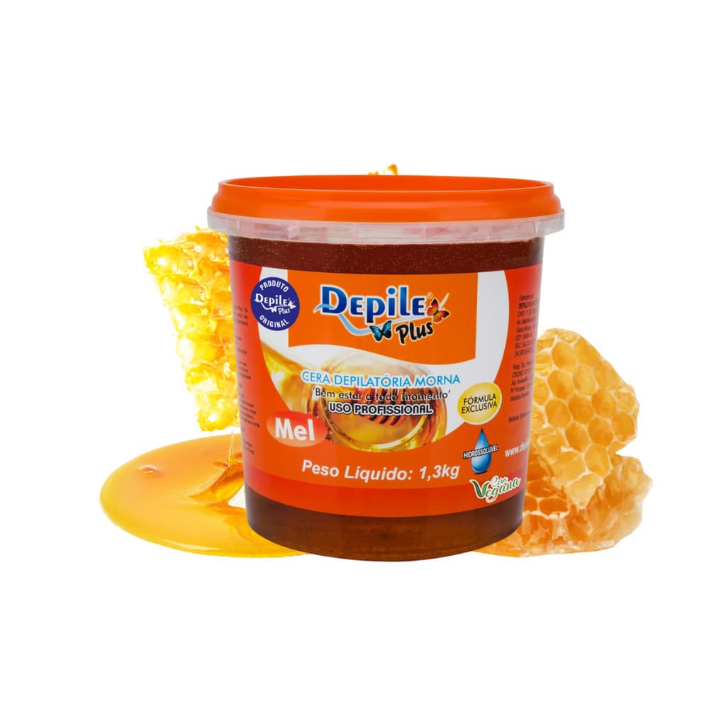 Cera Depilatória Hidrossolúvel Vegana Depile Plus Profissional 1,3 Kg