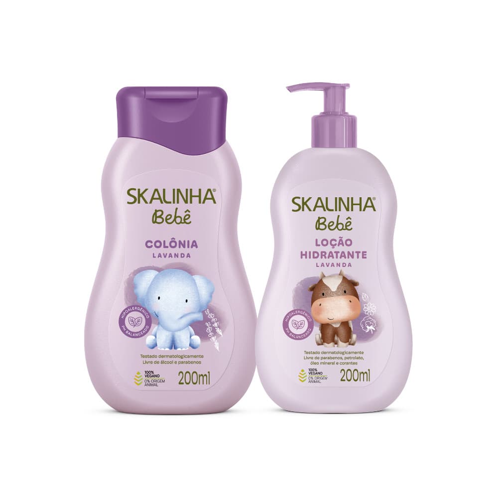 Kit Colônia Loção Hidratante Bebê Lavanda Infantil Skalinha