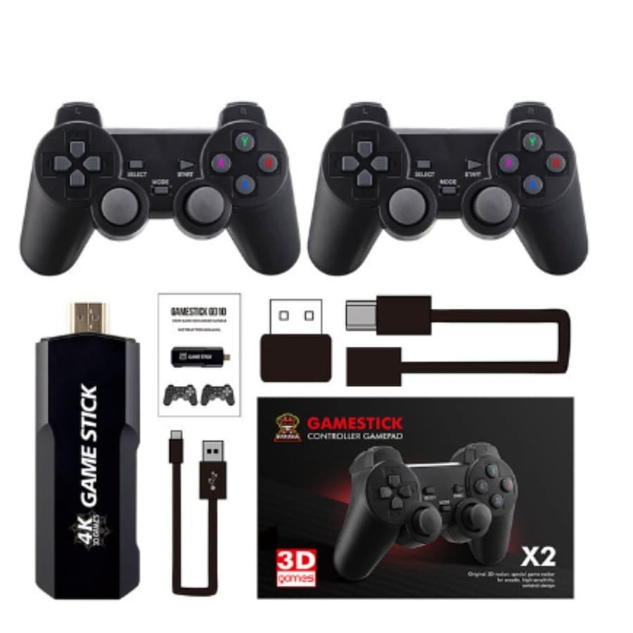 Vídeo Game Stick 30Mil Jogos Console 2 Controles Portátil Retrô Antigo Sem Fio 64GB  Envio Imediato