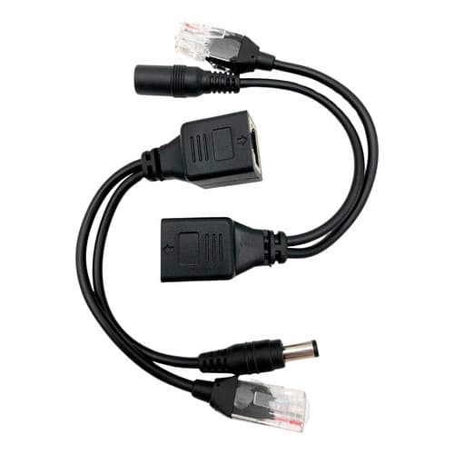 Par De Cabo Adaptador Injetor Poe Separador Rj45 Macho Femea