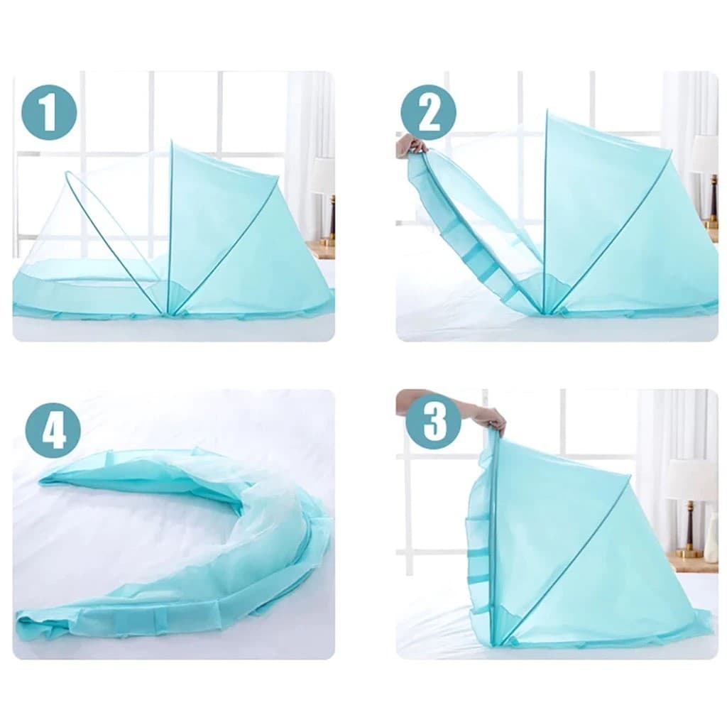 Mosquiteiro Infantil Dobrável Rede Mosquiteira  Portátil 100x45x40cm e 120x65x75cm P.HQ