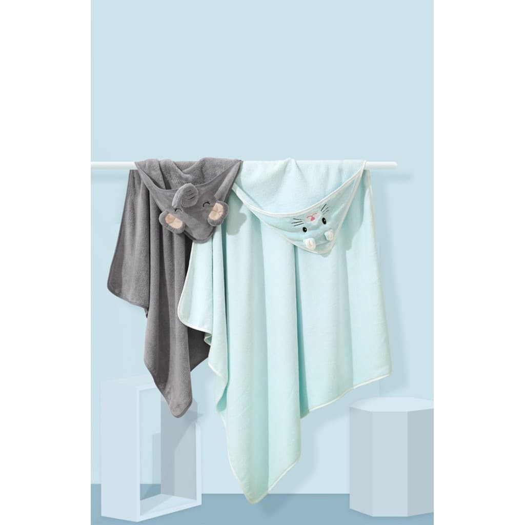 Toalha Banho Bebê Capuz Roupão Infantil Recém Nascido Criança Bichinho Bordado Pronto Entregar