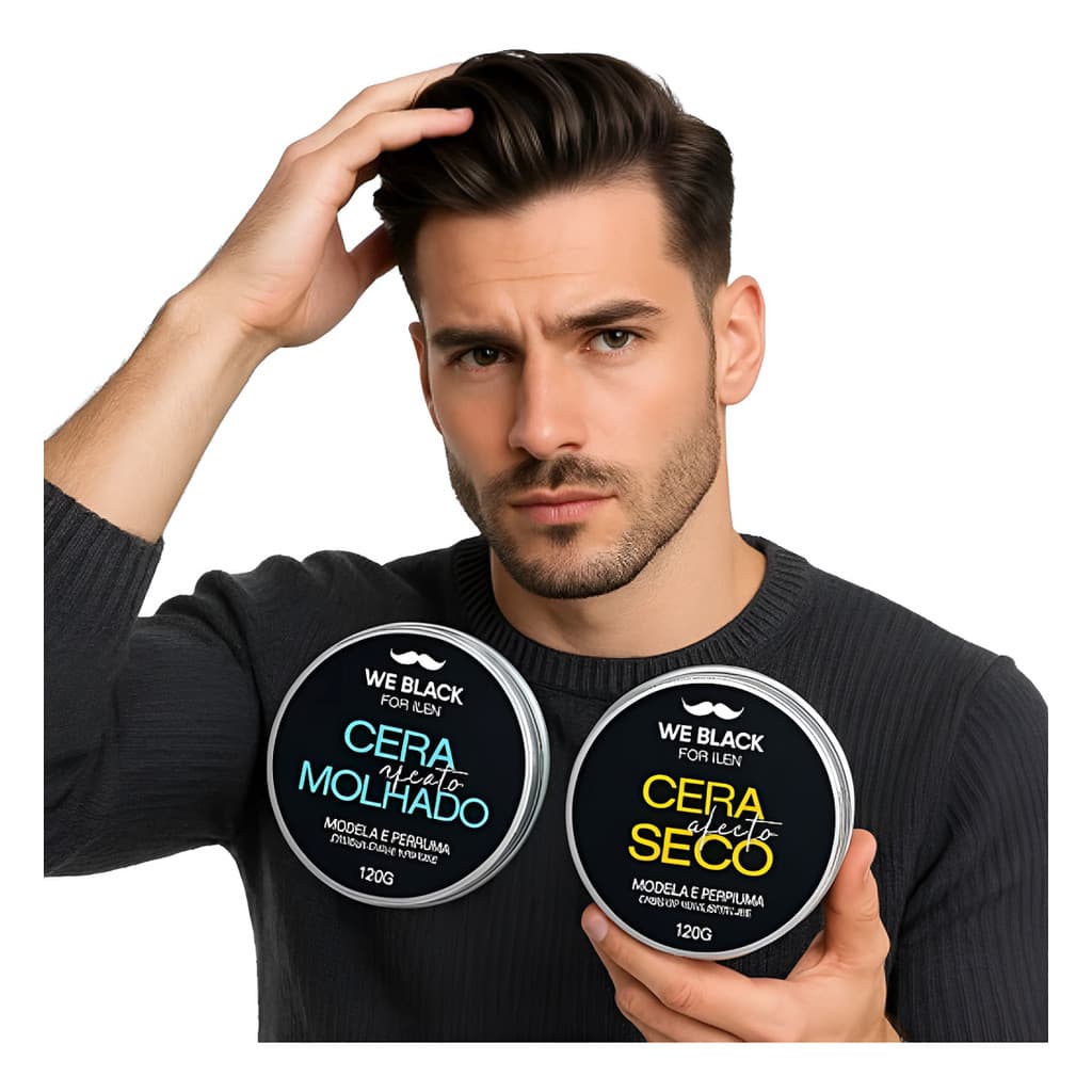 Pomada Pasta Modeladora Masculina We Black 120g Brilho Seco