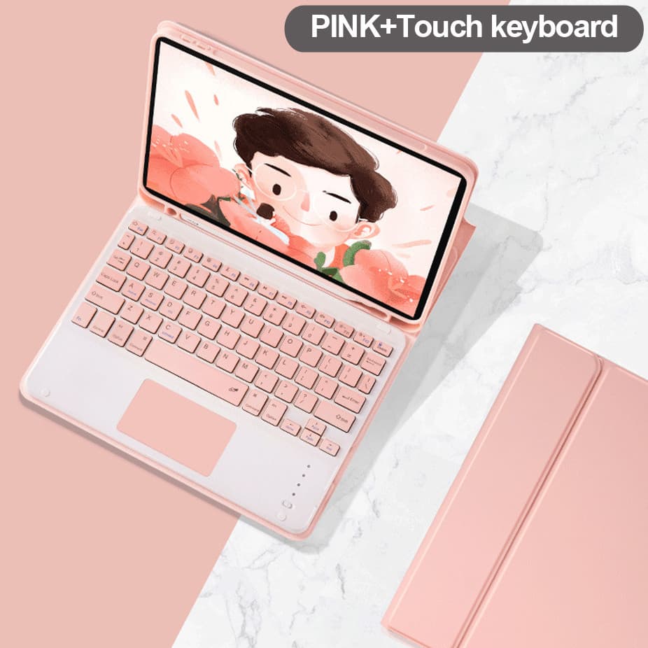 Capa protetora para tablet Samsung S7/S8/S9/S9PE/S10PE sem fio Bluetooth rosa teclado capa protetora 37/40cm teclado sem