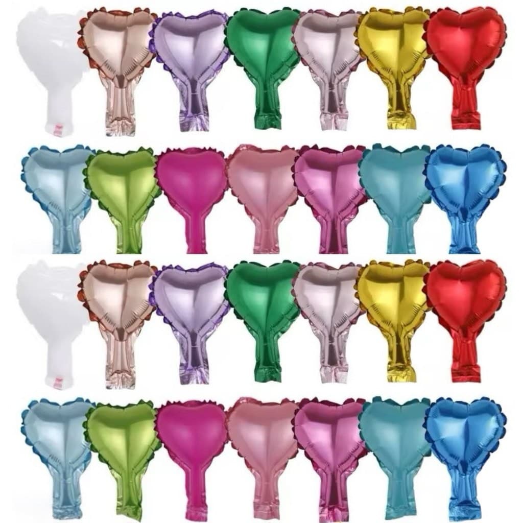 50 Balão Metalizado Mini Coração 12cm 5 polegadas festas decoração enfeite mãe dia dos namorados