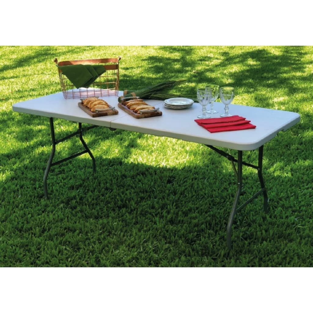 Mesa Dobrável Portátil 1,80m Vira Maleta Com Alça Resistente Oferta