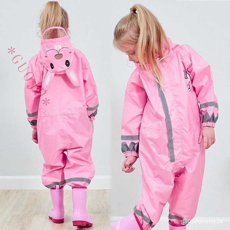 GUOJH Dede Capa De Chuva Infantil Unissex Respirável De 3-10 Anos