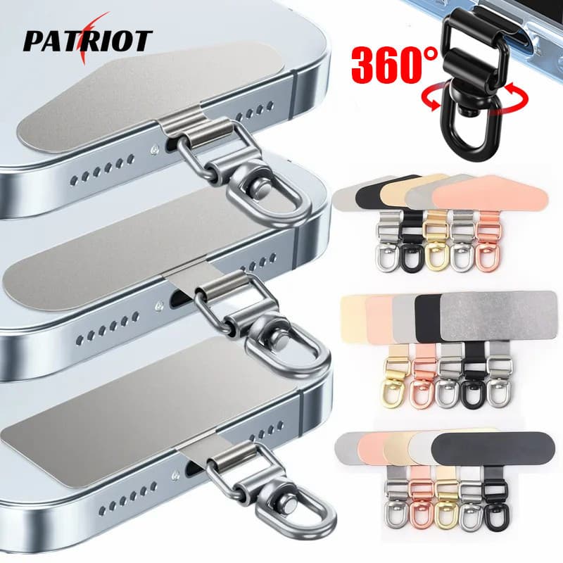 Aba De Cabo Giratório 360 Graus Para Celular-Clipe De Patch De Telefone De Metal Ultrafino-Peça De Substituição De Cordão Alça De Preto , Ouro , Rosa Dourado , Prata-Acessórios Universais