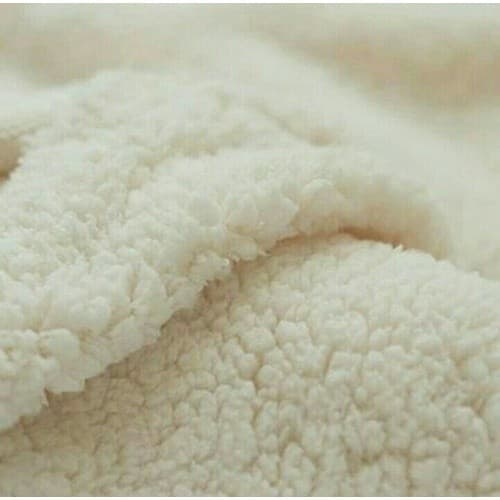 Tecido Pelucia Carapinha Lã De Ovelha Bege Natural Enfeites Blusas Inverno - 50cm x 1,60m